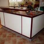 Ilot de cuisine sur mesure en stratifié 3 couleurs