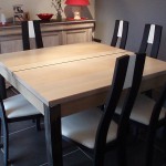 table chêne acier melangé